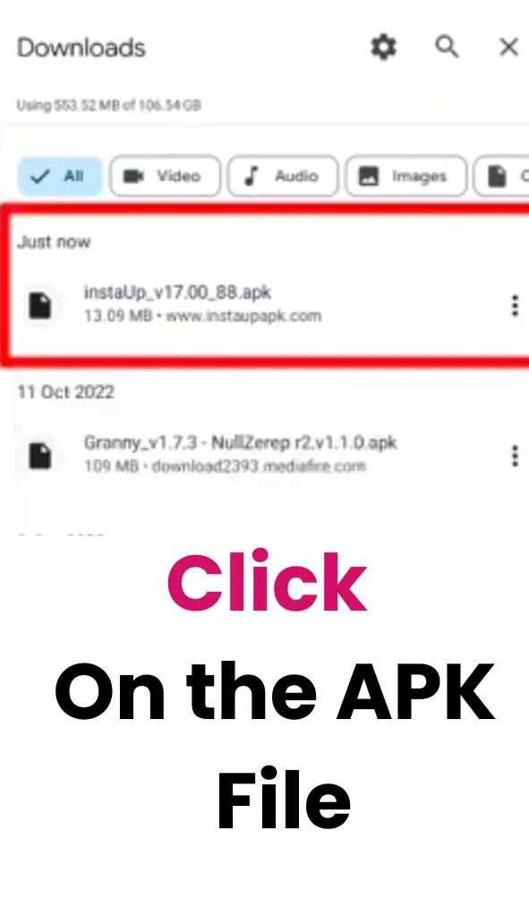 How to install instaup apk
